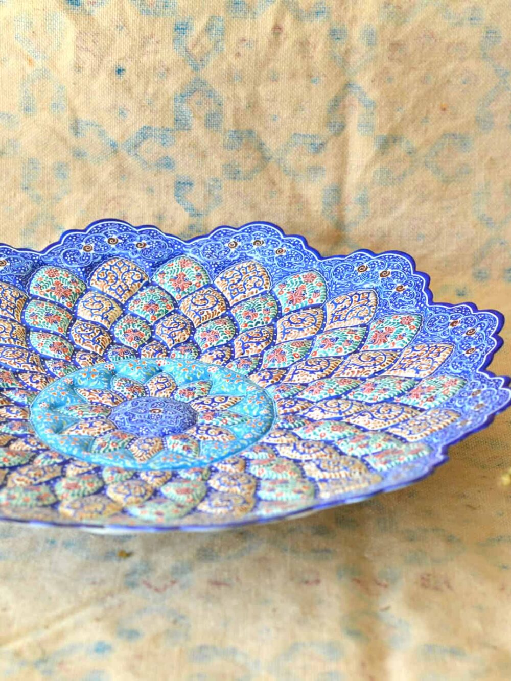 Hand-Painted Enamelled Floral Plate