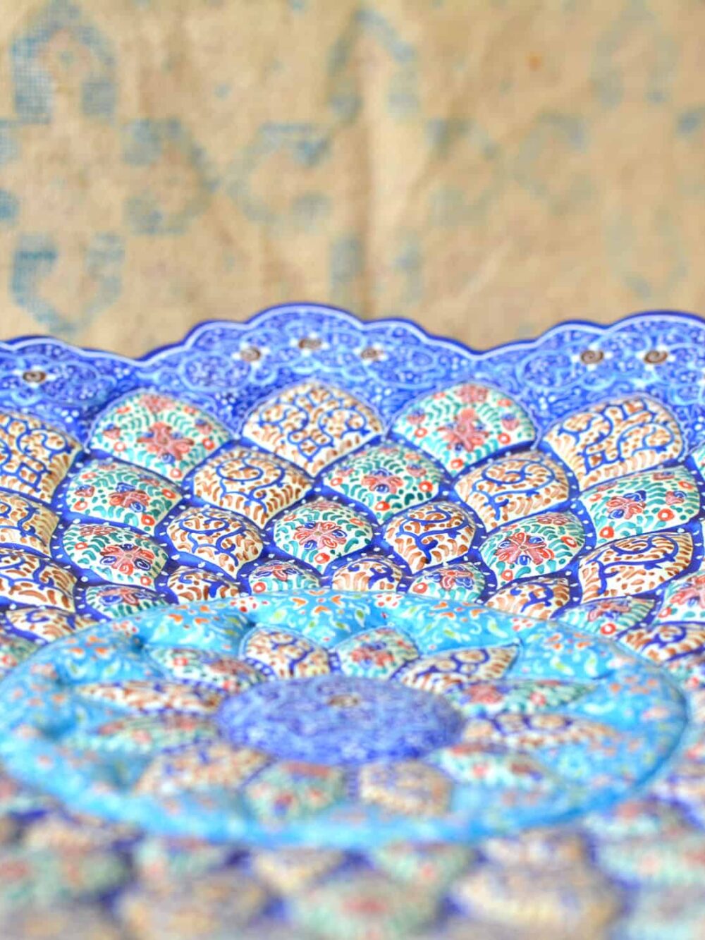 Hand-Painted Enamelled Floral Plate