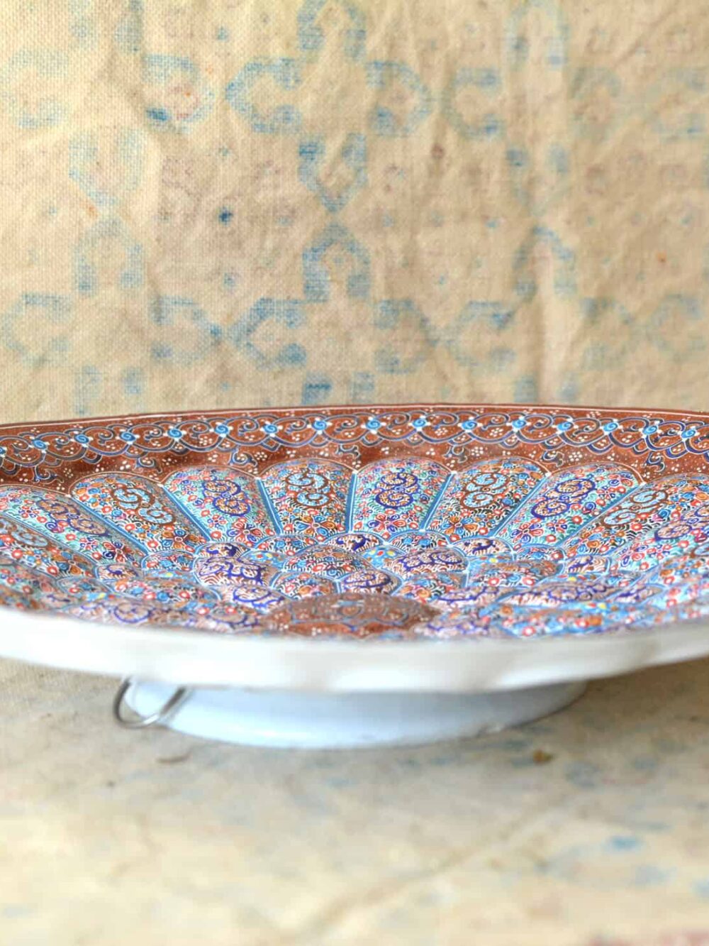 Hand-Painted enamelled large-brown