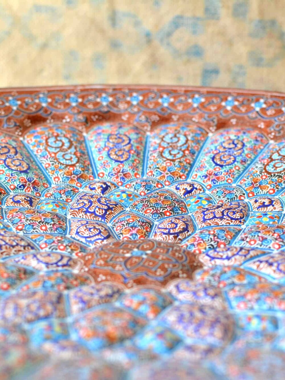 Hand-Painted enamelled large-brown