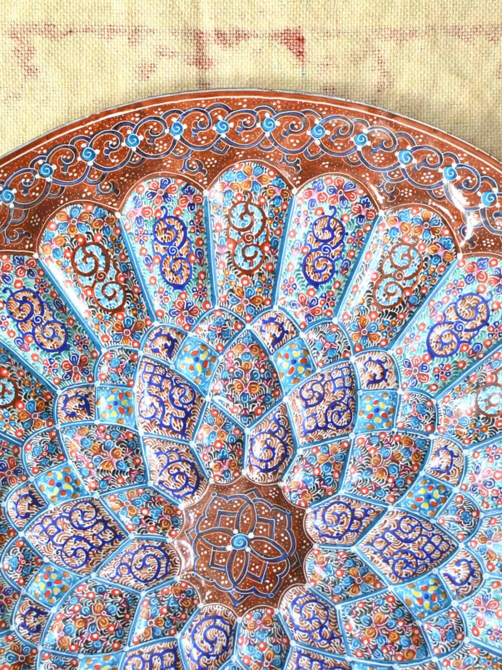 Hand-Painted enamelled large-brown