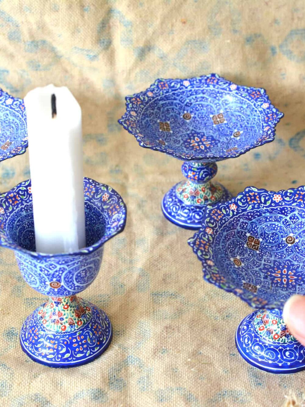 Set of 5 Hand-Painted Enamels