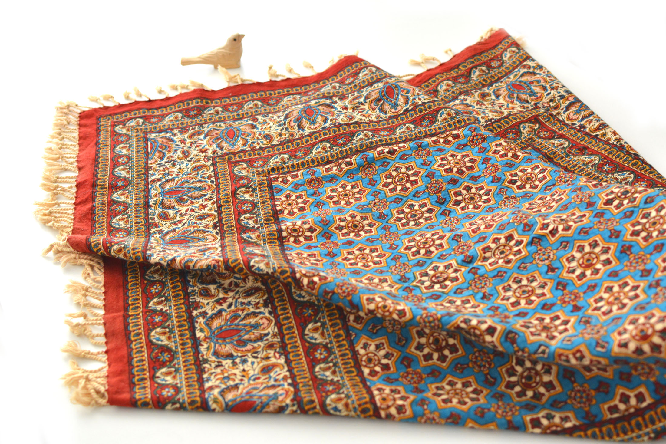 Hand-Blocked Print Ghalamkar Tablecloth - Azar Bazaar - Handmade Shop