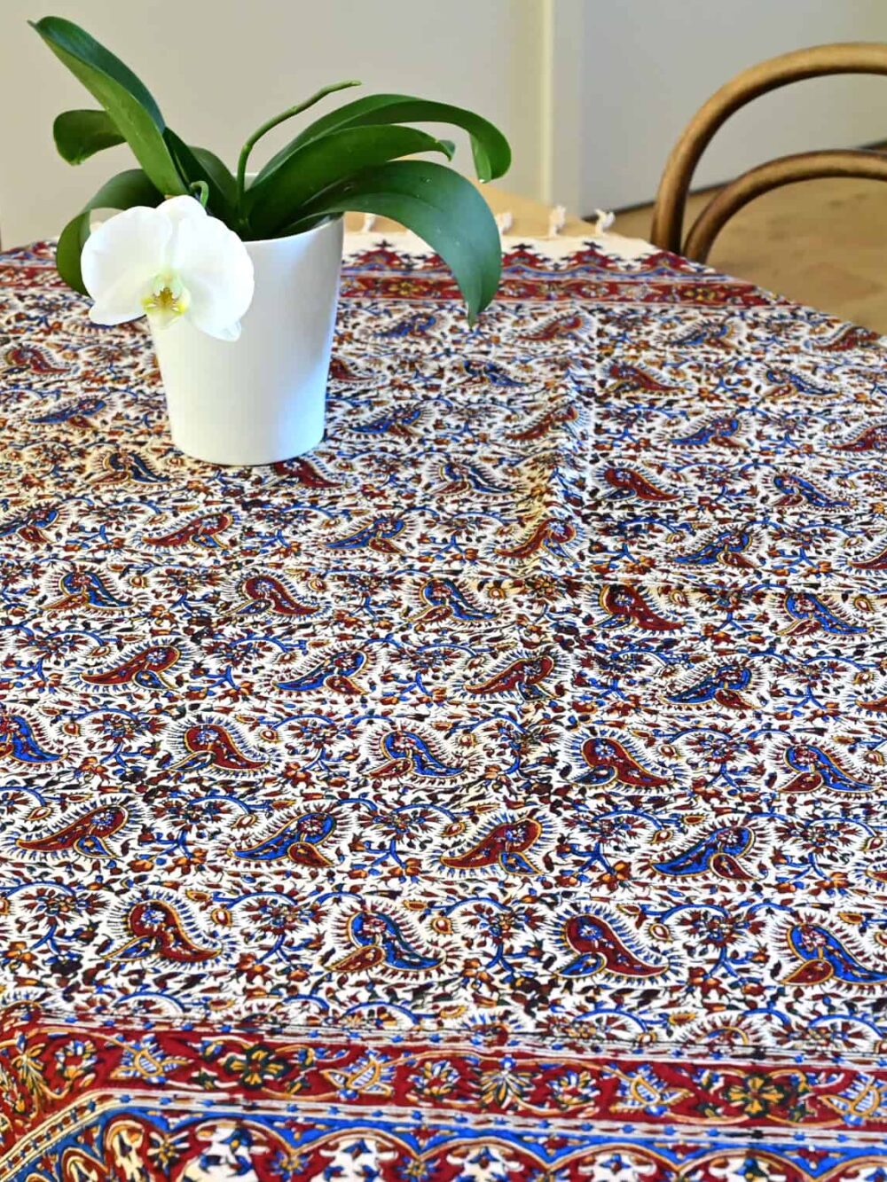 Cotton Hand-Blocked Print Tablecloth
