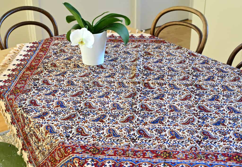 Cotton Hand-Blocked Print Tablecloth