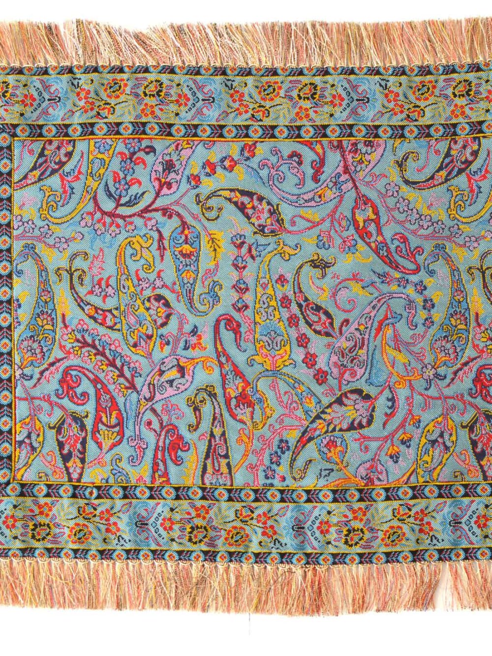 Turquoise Tablecloth With Tassel Fringe