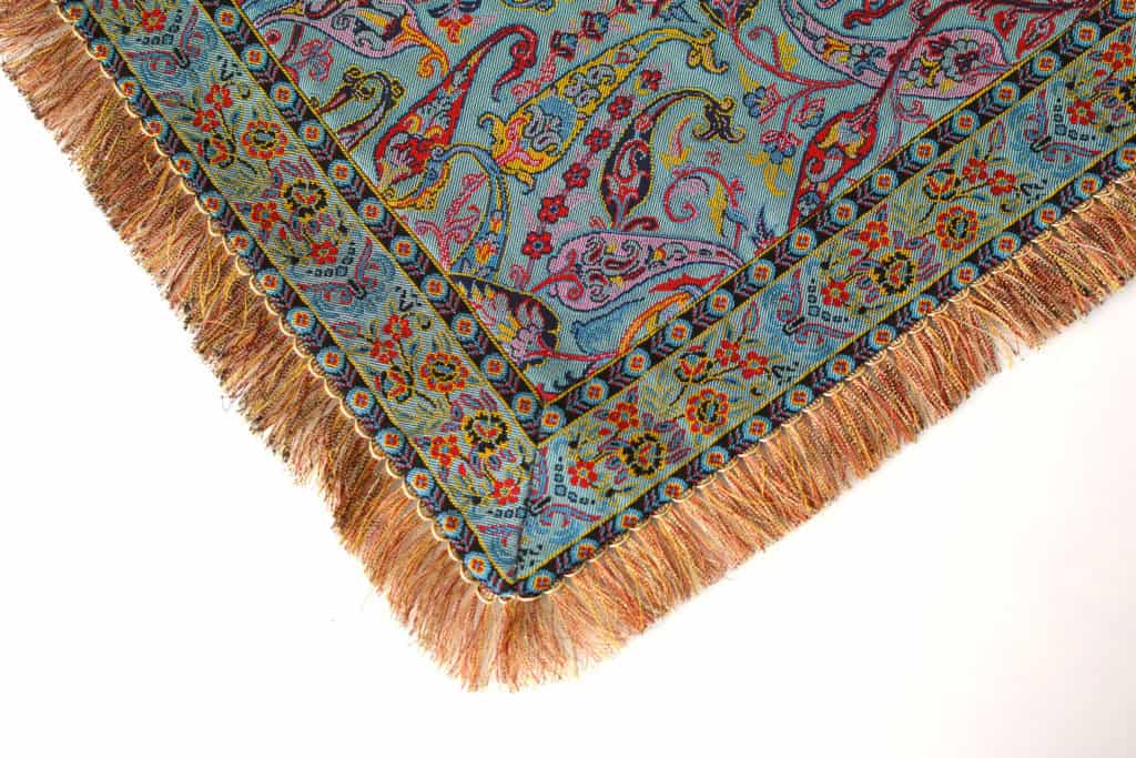 Turquoise Runner With Tassel Fringe