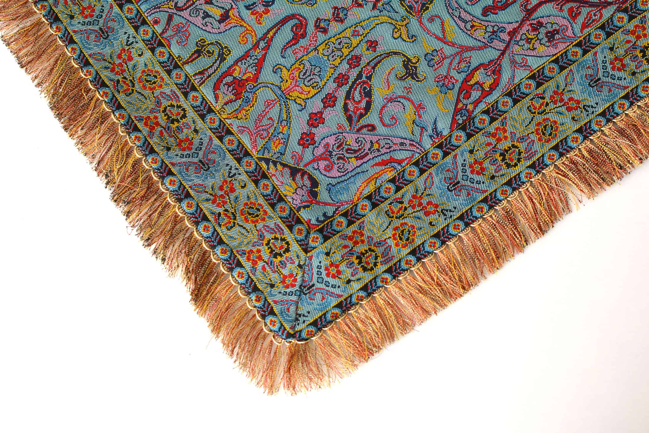 Turquoise Runner With Tassel Fringe - Azar Bazaar - Art & Craft Shop