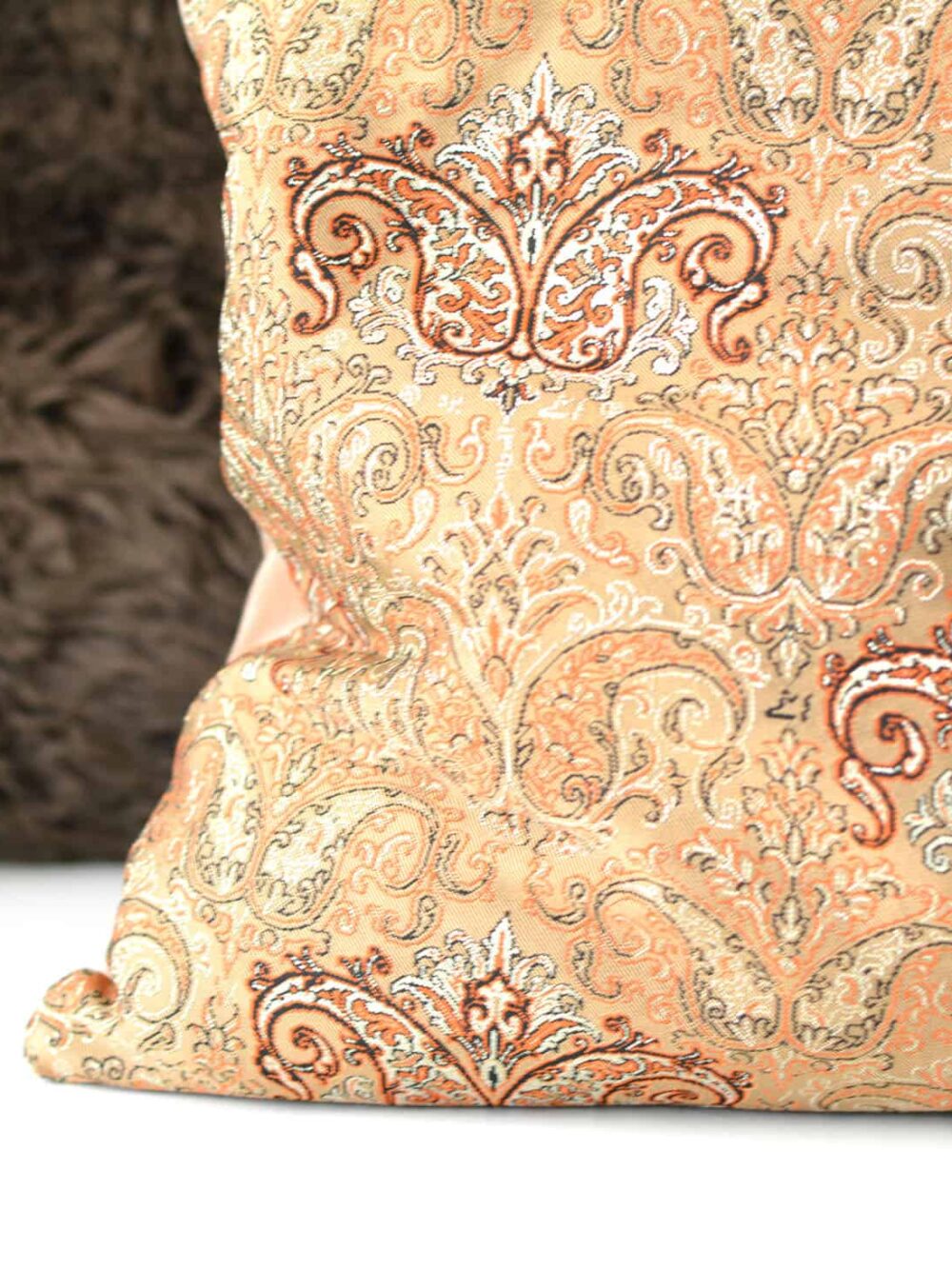 Khaki-Golden Stripes Cushion Cover