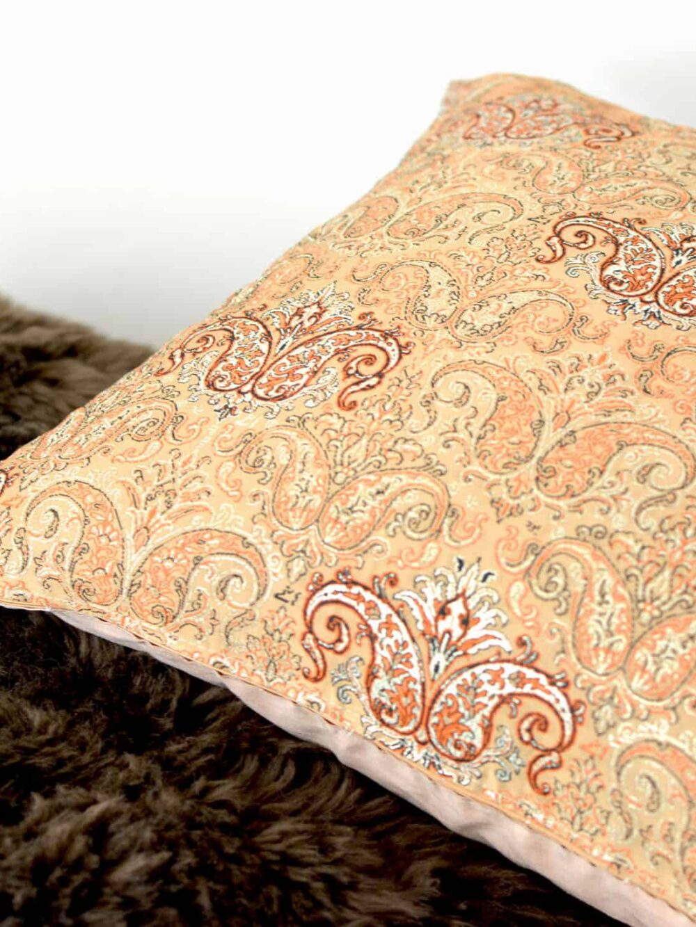 Khaki-Golden Stripes Cushion Cover