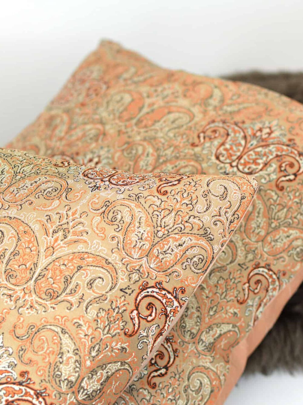 Khaki-Golden Stripes Cushion Cover