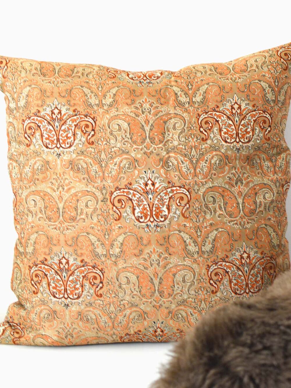 Khaki-Golden Stripes Cushion Cover
