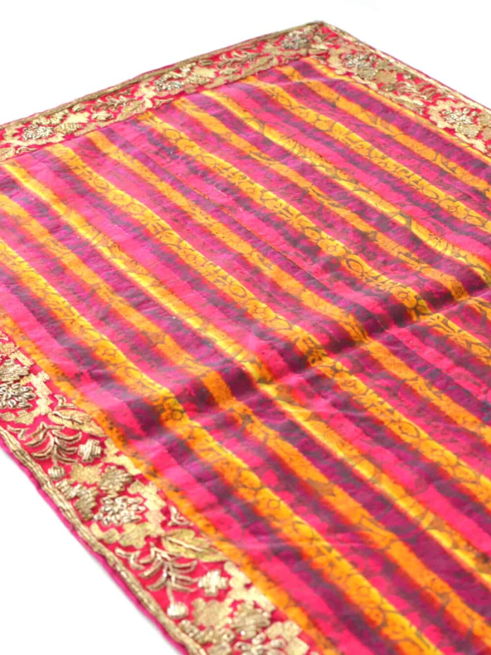 Vintage Fabric & Indian-Border Tablecloth