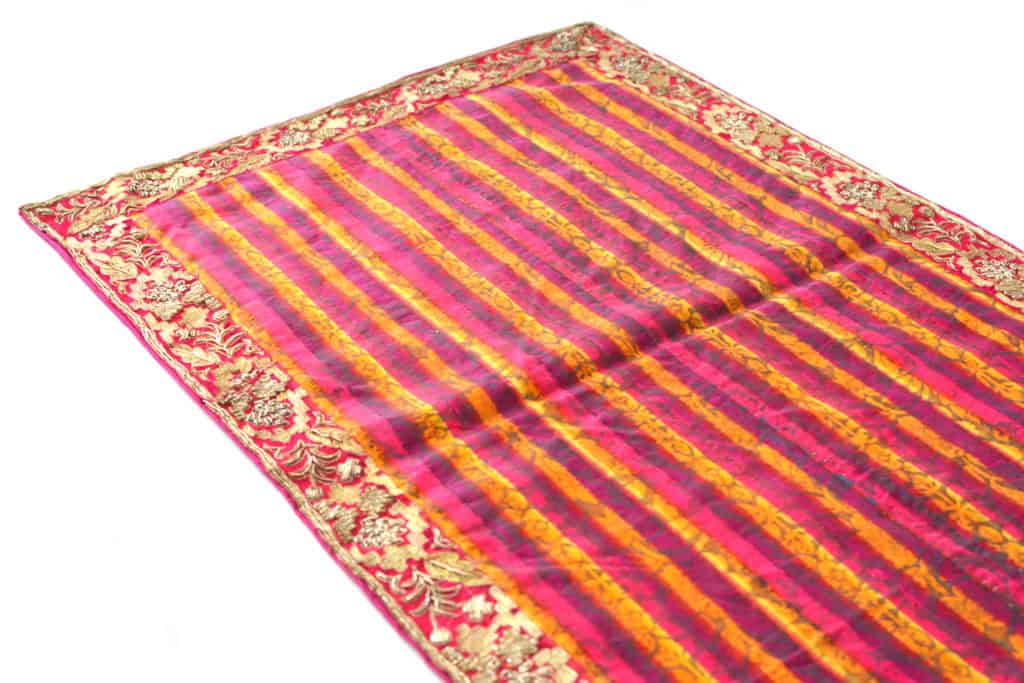 Vintage Fabric & Indian-Border Tablecloth