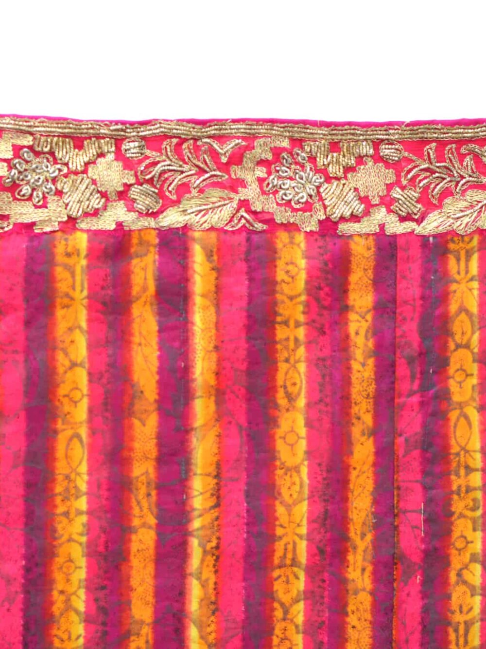 Vintage Fabric & Indian-Border Tablecloth