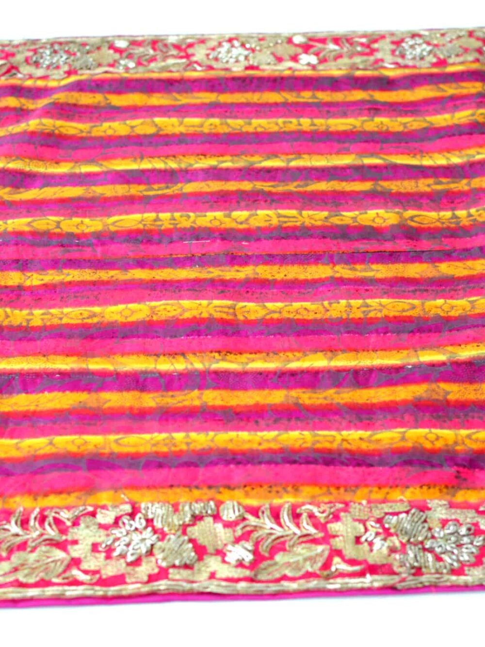 Vintage Fabric & Indian-Border Tablecloth