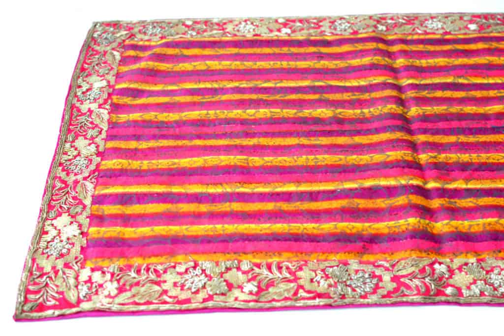 Vintage Fabric & Indian-Border Tablecloth