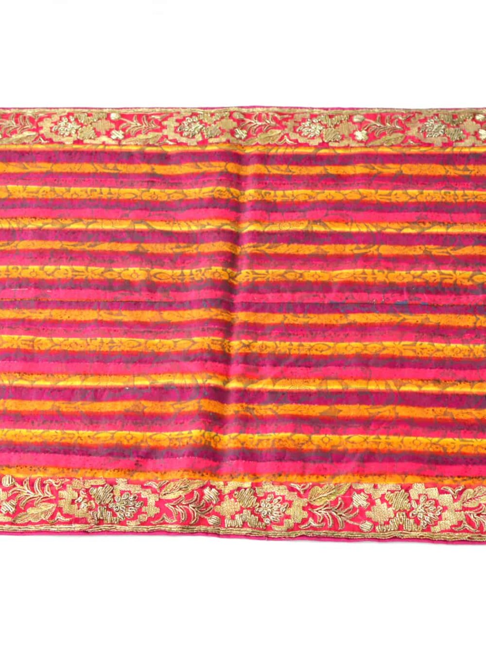Vintage Fabric & Indian-Border Tablecloth