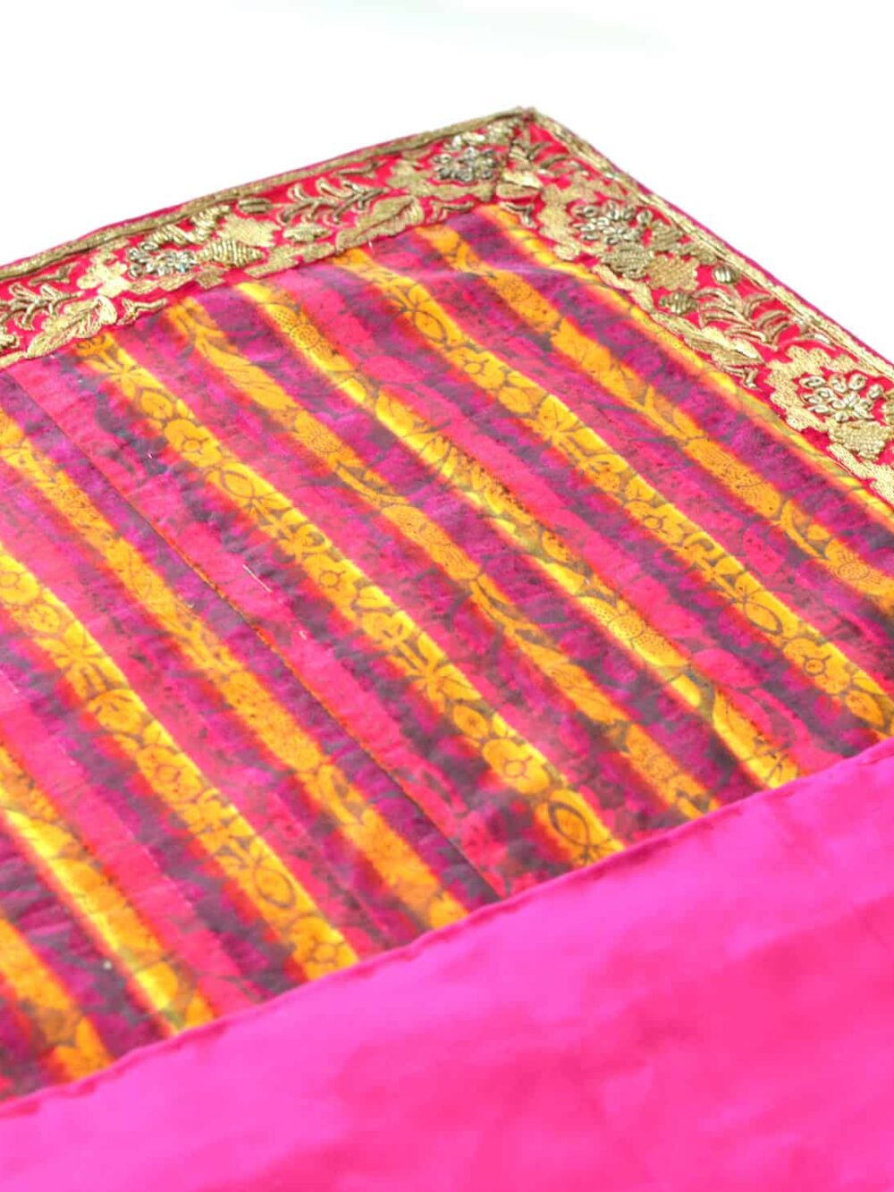 Vintage Fabric & Indian-Border Tablecloth