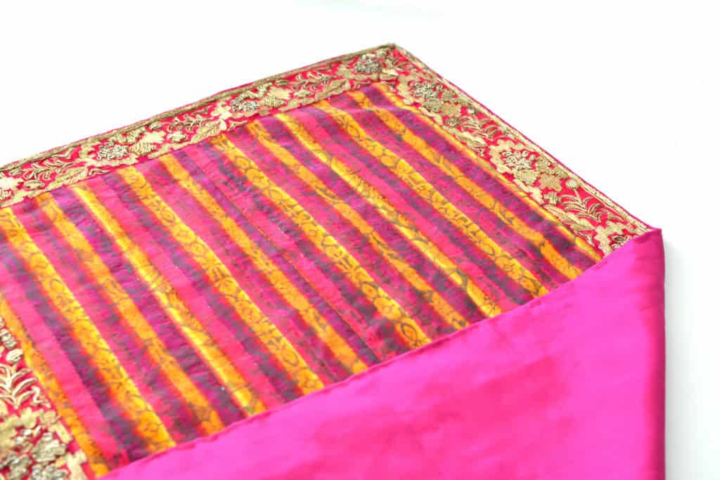 Vintage Fabric & Indian-Border Tablecloth