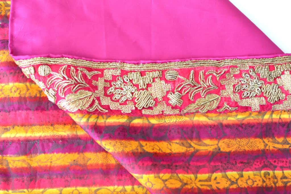 Vintage Fabric & Indian-Border Tablecloth