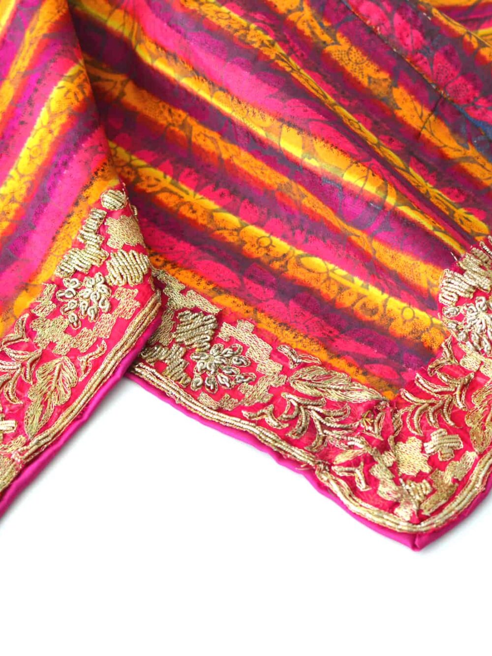 Vintage Fabric & Indian-Border Tablecloth