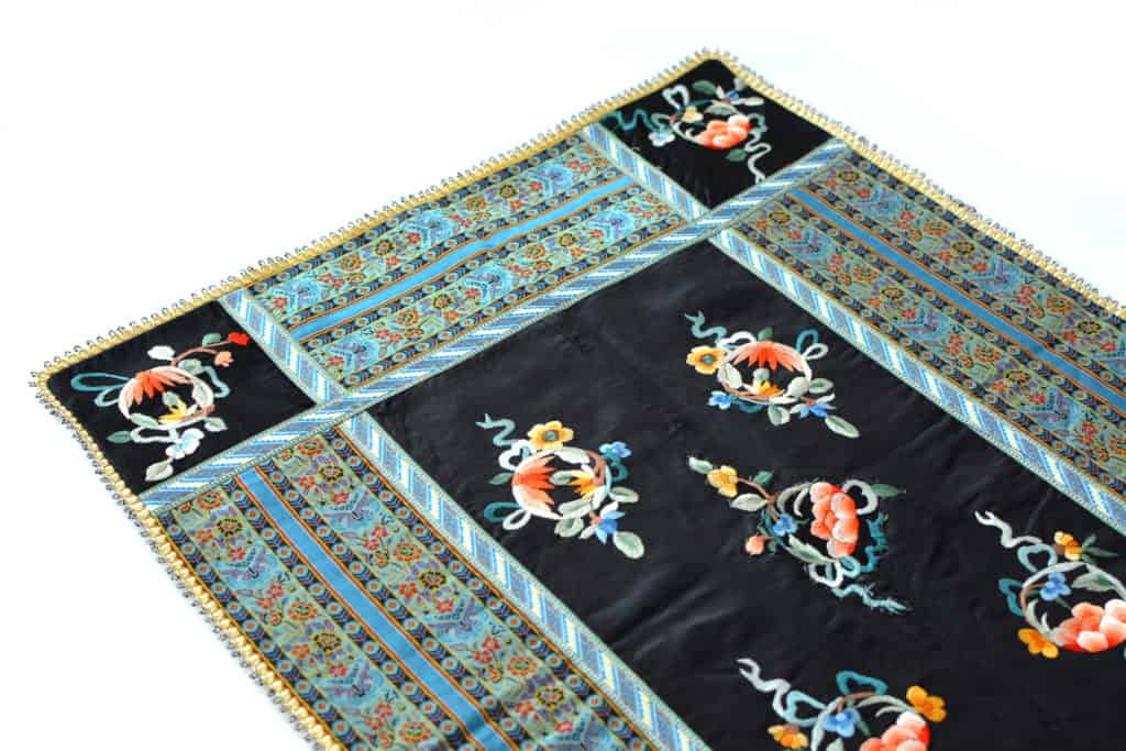 Vintage Embroidered Fabric Tablecloth