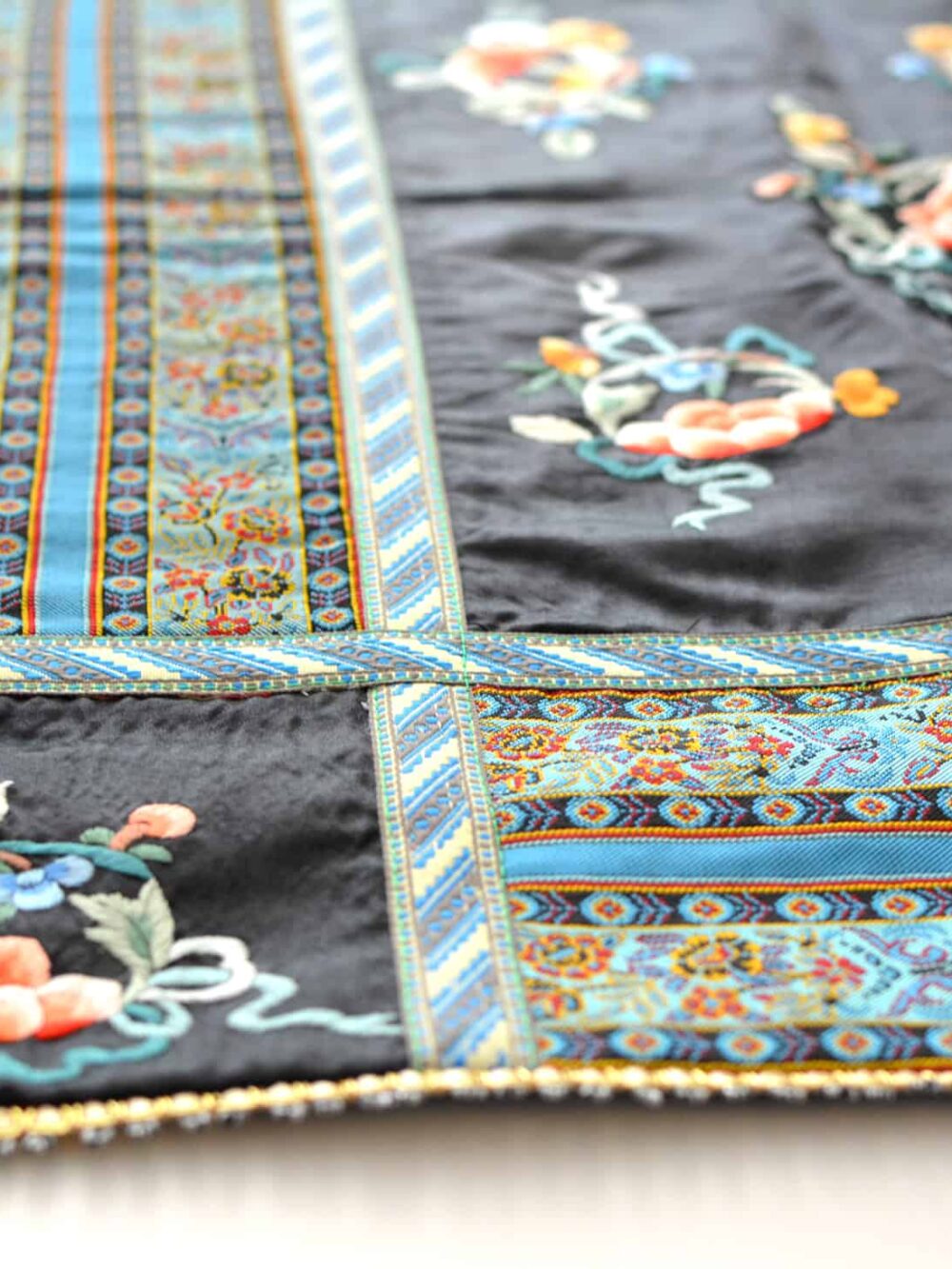 Vintage Embroidered Fabric Tablecloth