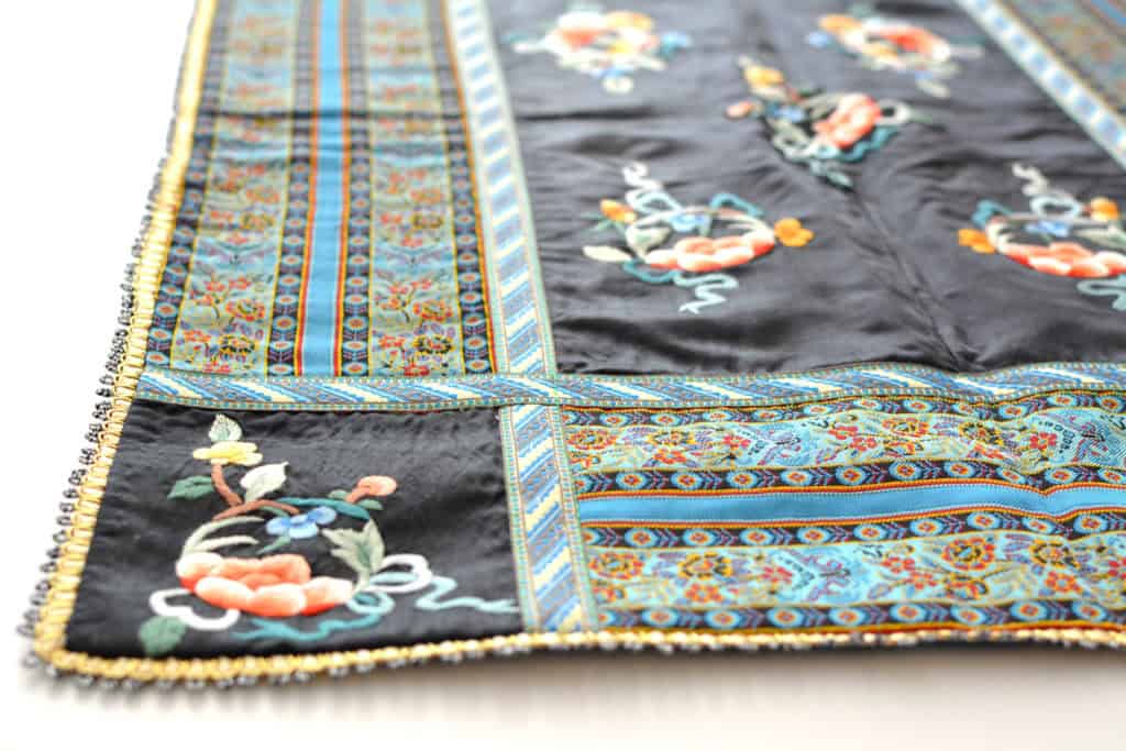 Vintage Embroidered Fabric Tablecloth