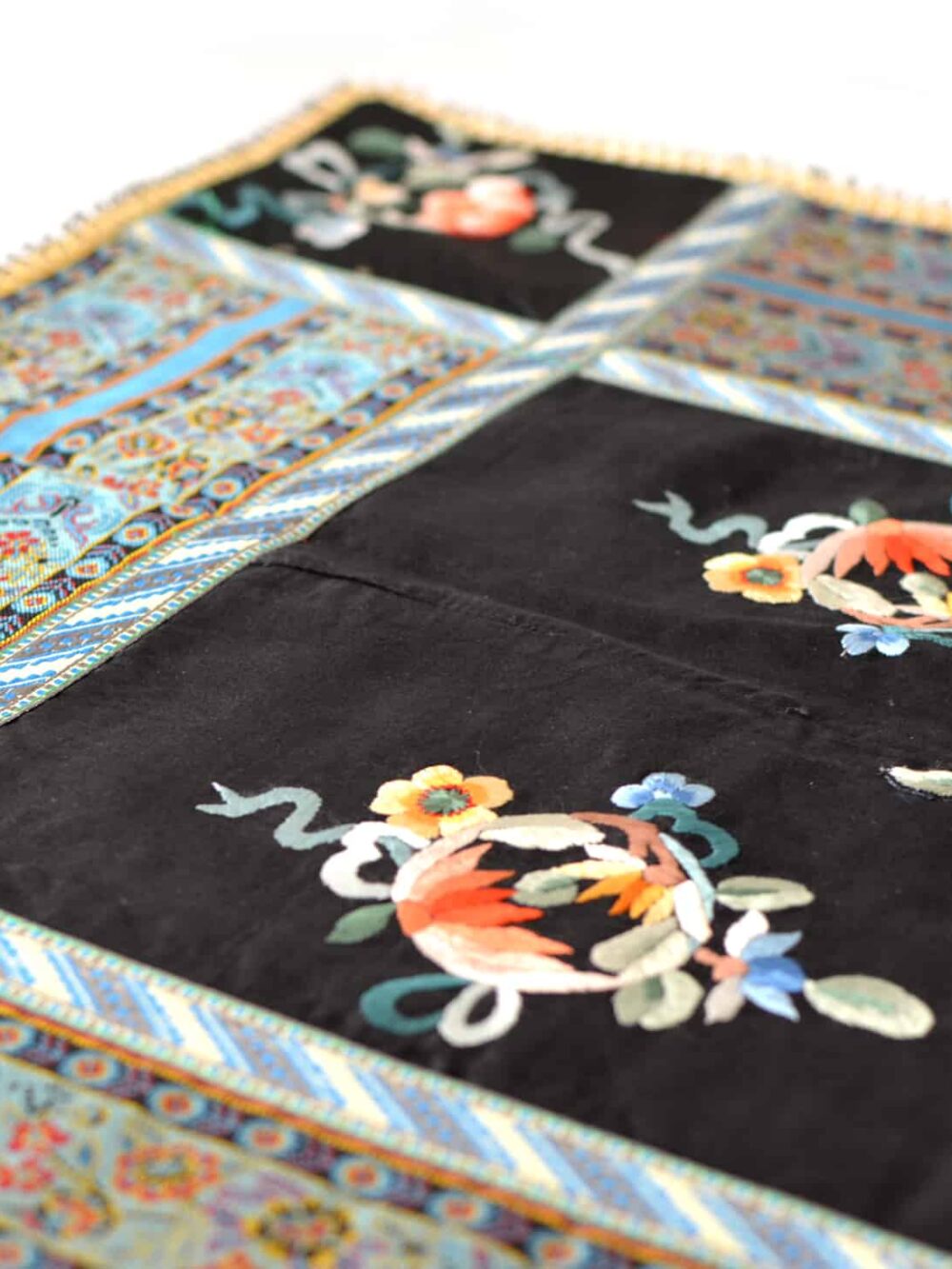 Vintage Embroidered Fabric Tablecloth