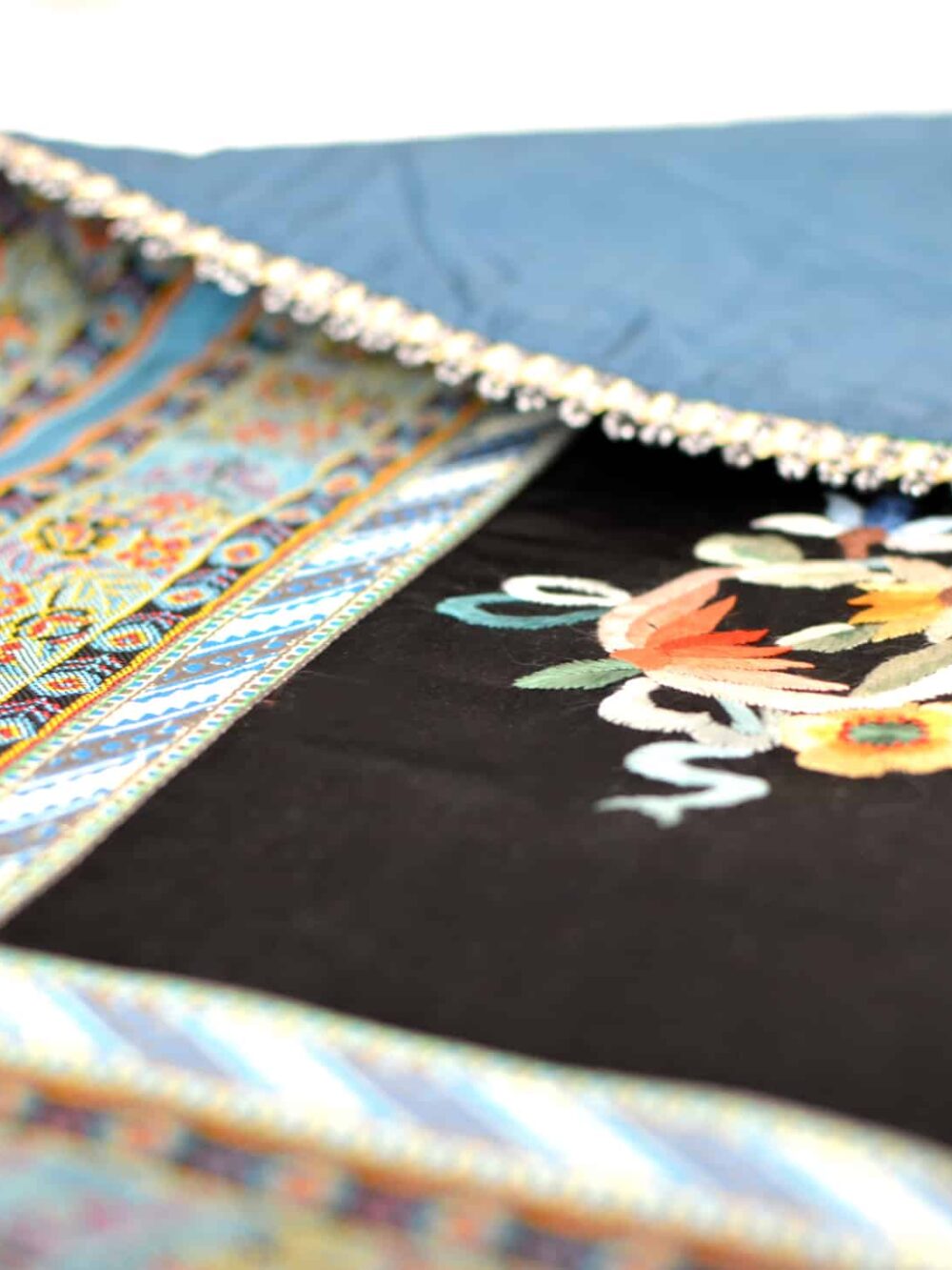 Vintage Embroidered Fabric Tablecloth