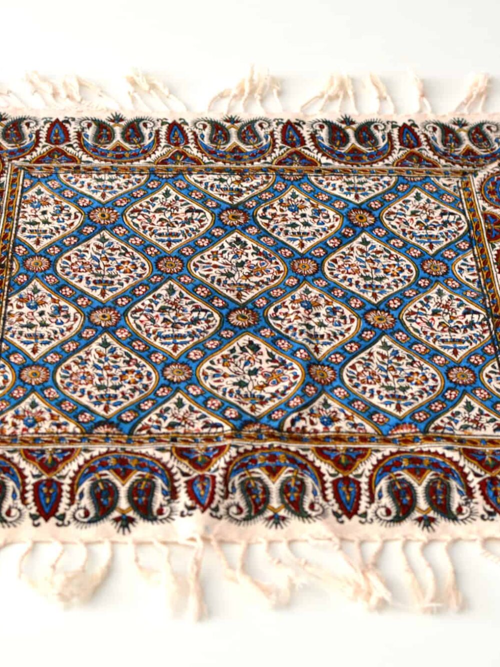 Hand-Blocked Print Cotton Tablecloth