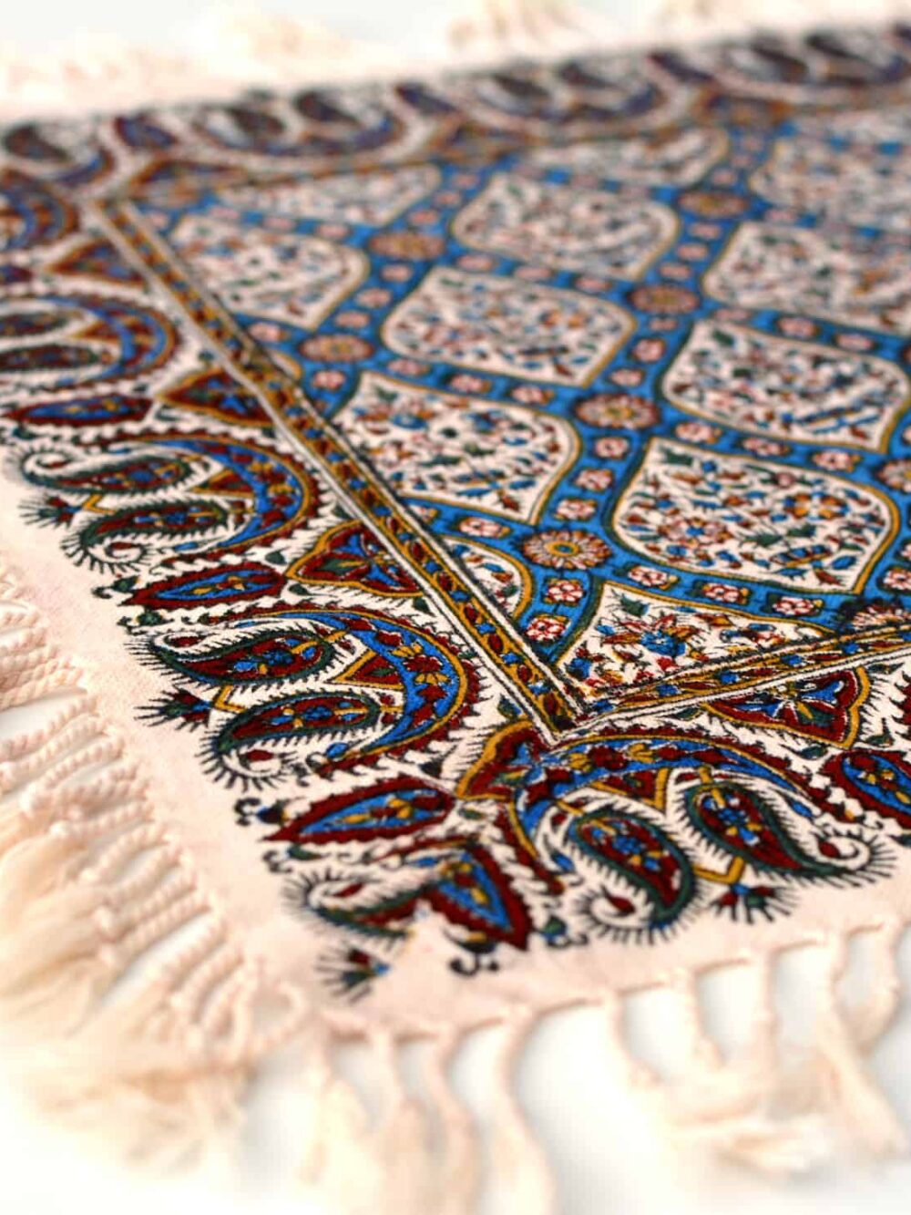 Hand-Blocked Print Cotton Tablecloth
