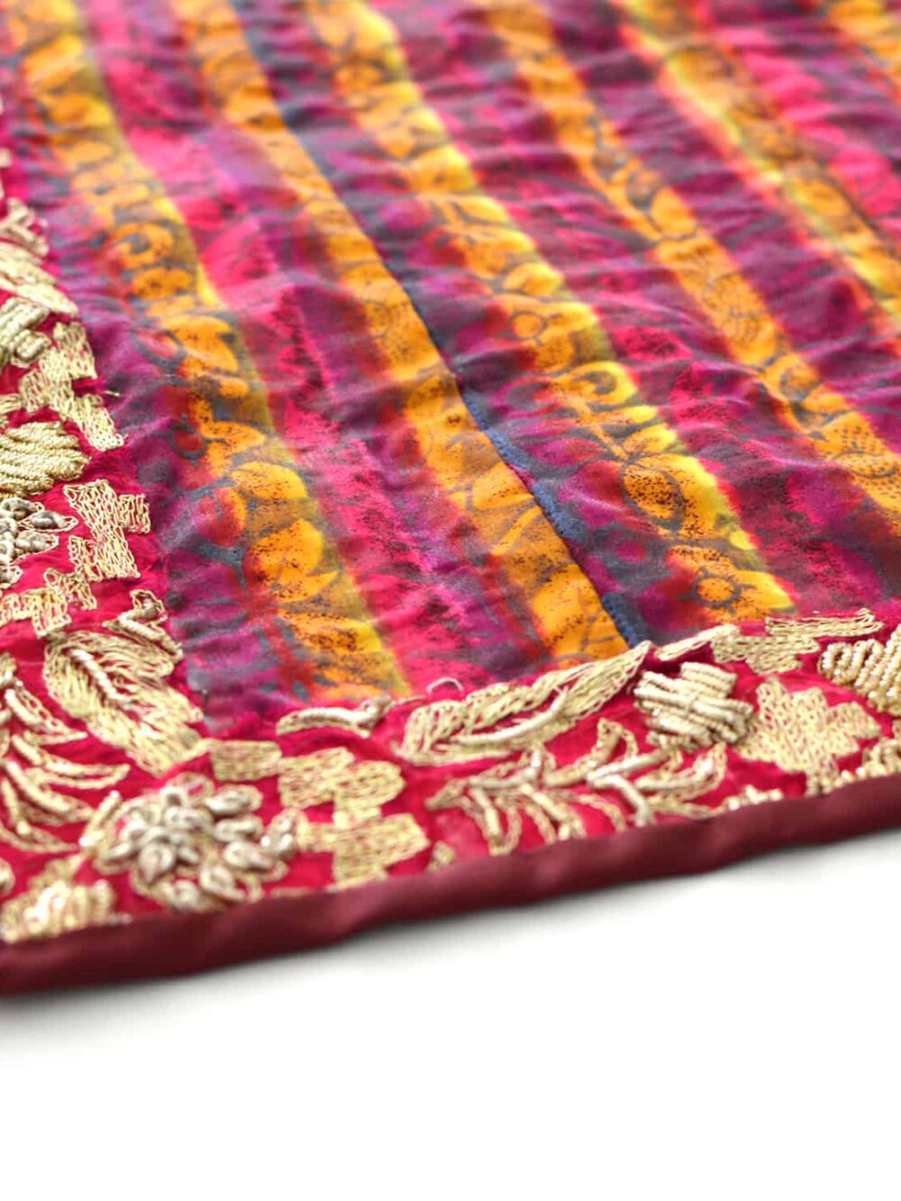 Vintage Fabric & Indian-Border Tablecloth