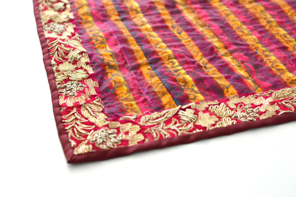Vintage Fabric & Indian-Border Tablecloth