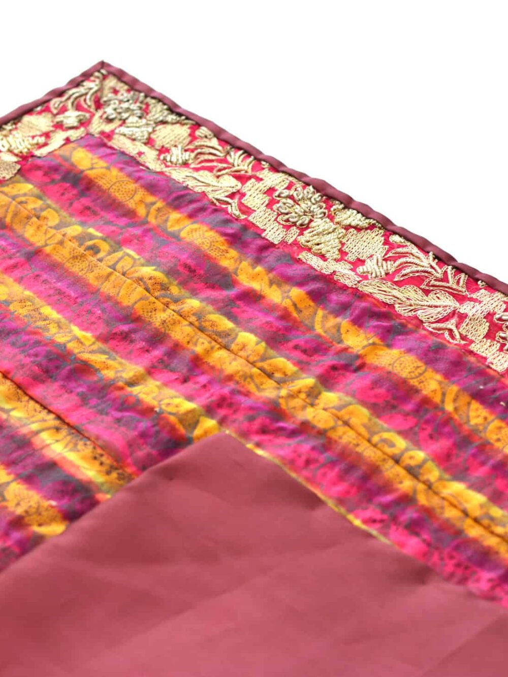 Vintage Fabric & Indian-Border Tablecloth