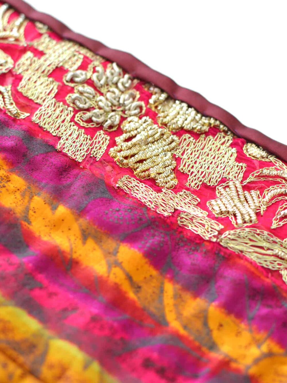 Vintage Fabric & Indian-Border Tablecloth