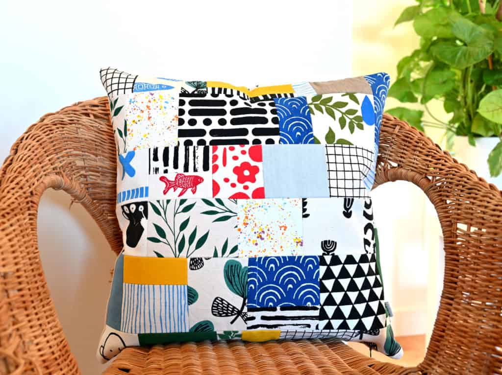 Patchwork Hand-Print Cushion Cover