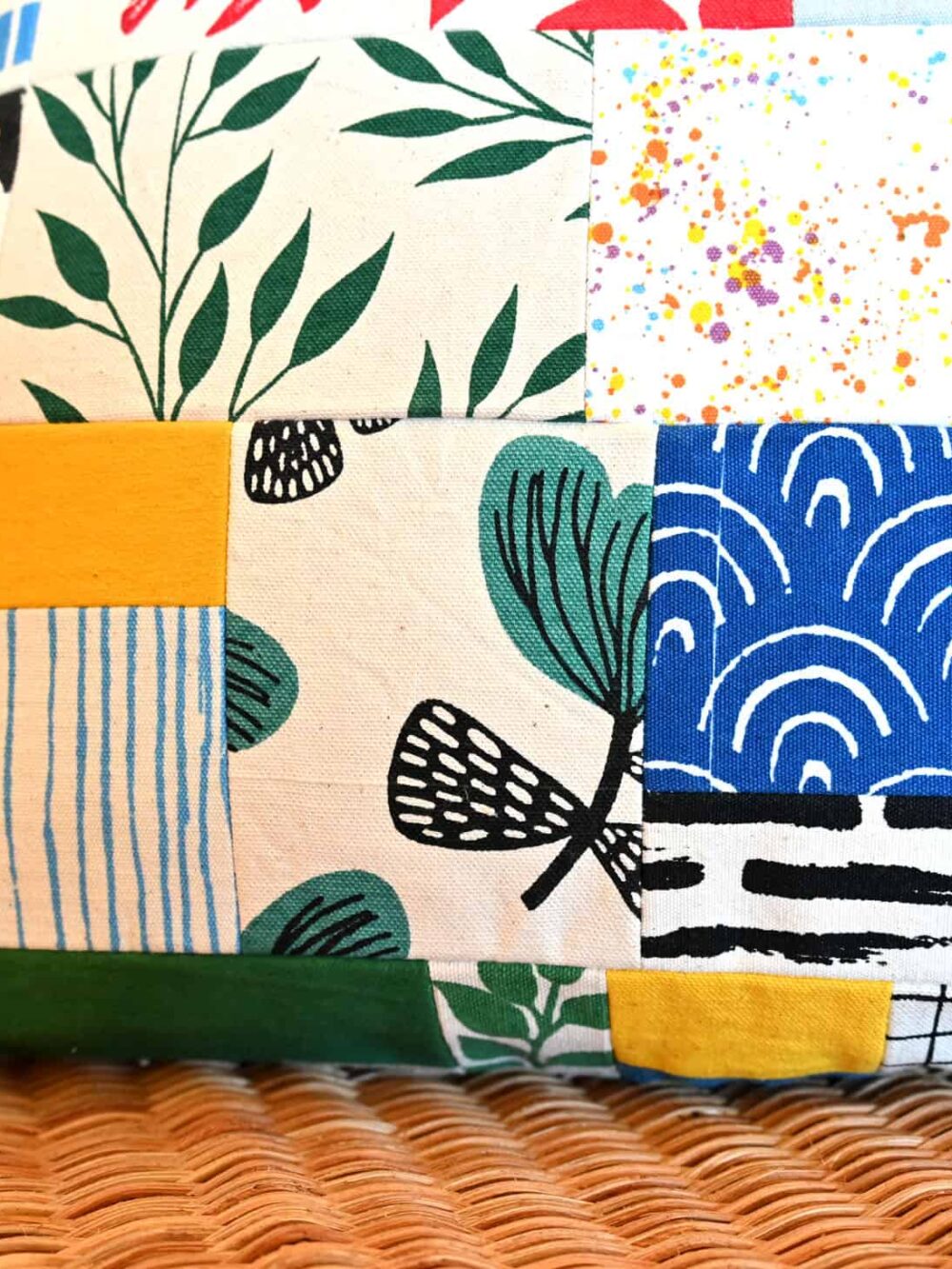 Patchwork Hand-Print Cushion Cover