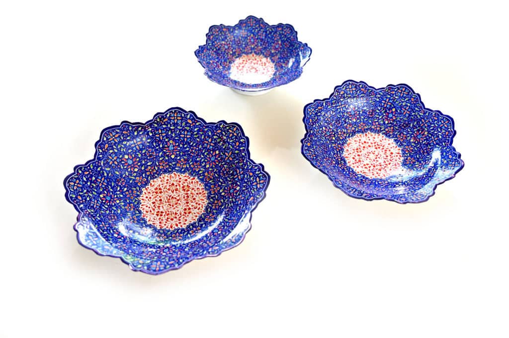 Set of 3 hand-painted bowls (MinaKari)