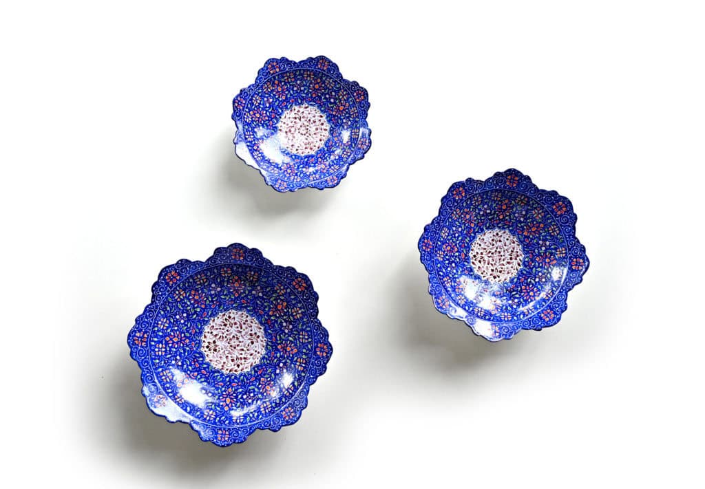 Hand-Painted Enamel Bowls (Minakari)