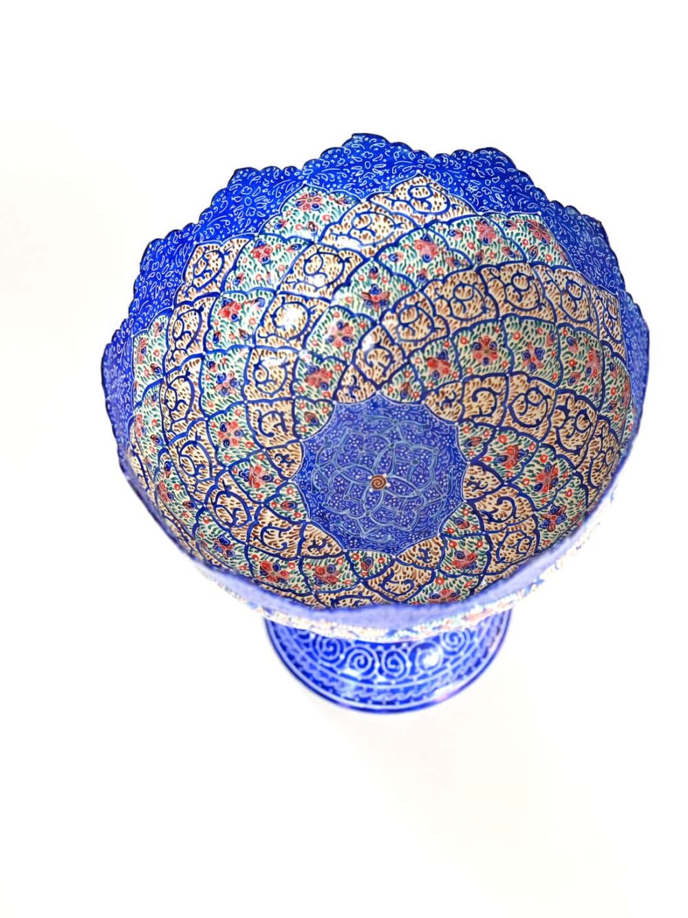 Pedestal copper bowl