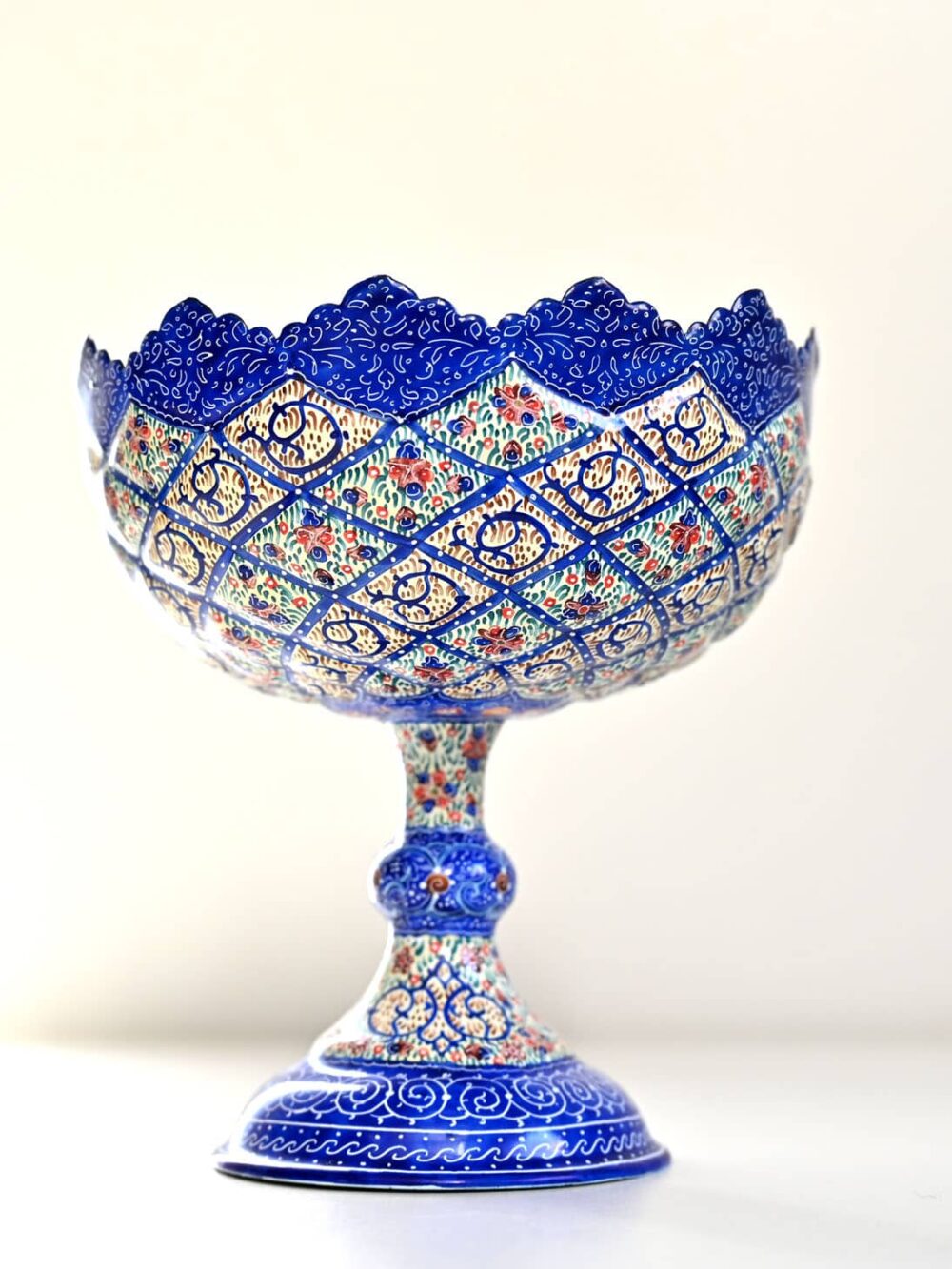 Pedestal copper bowl