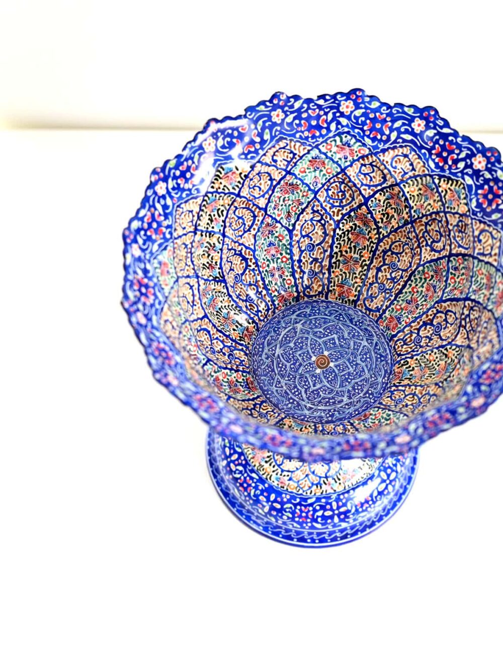 Minakari Pedestal Copper Bowl