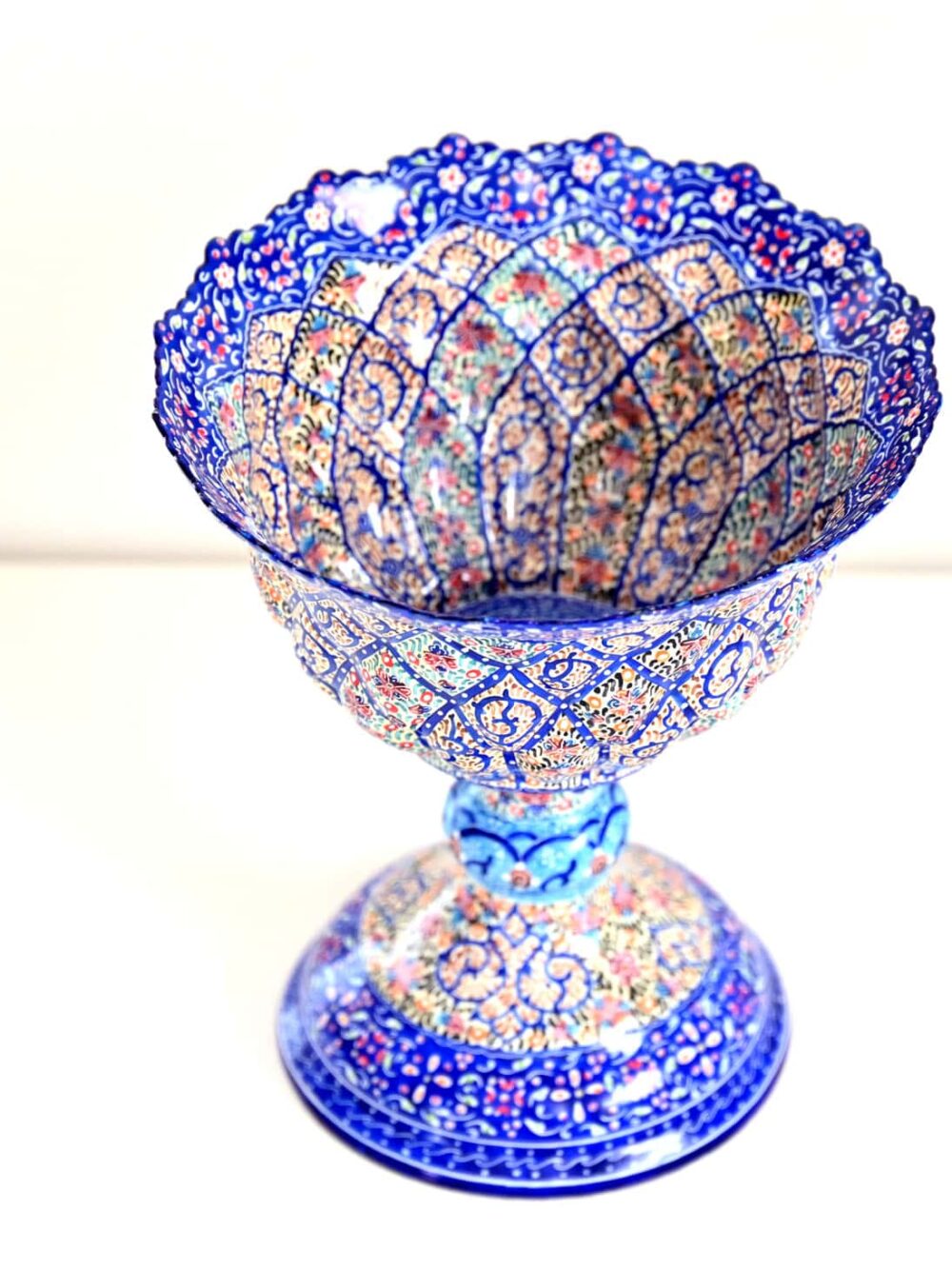 Minakari Pedestal Copper Bowl