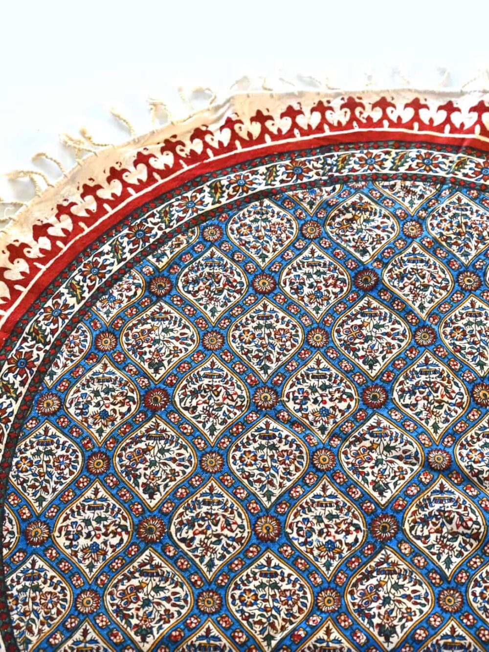 perfect round block-print tablecloth (Ghalamkar)