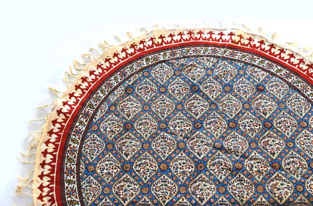 perfect round block-print tablecloth (Ghalamkar)