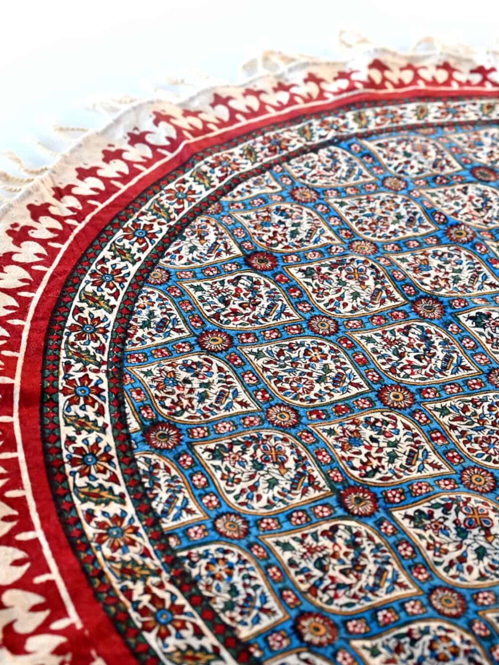 perfect round block-print tablecloth (Ghalamkar)