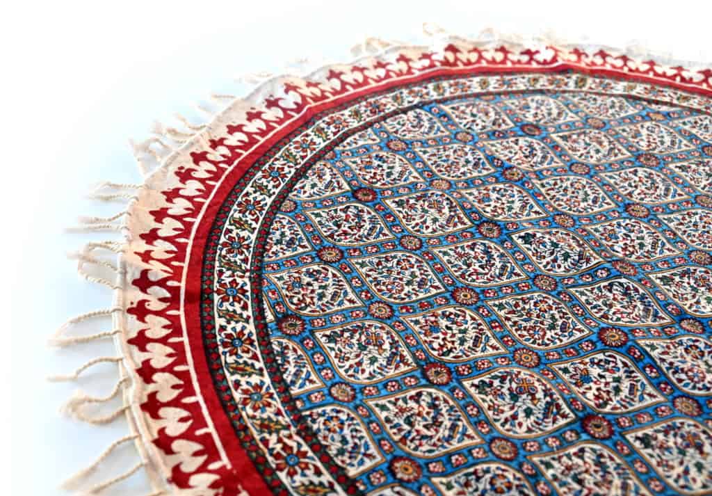 perfect round block-print tablecloth (Ghalamkar)