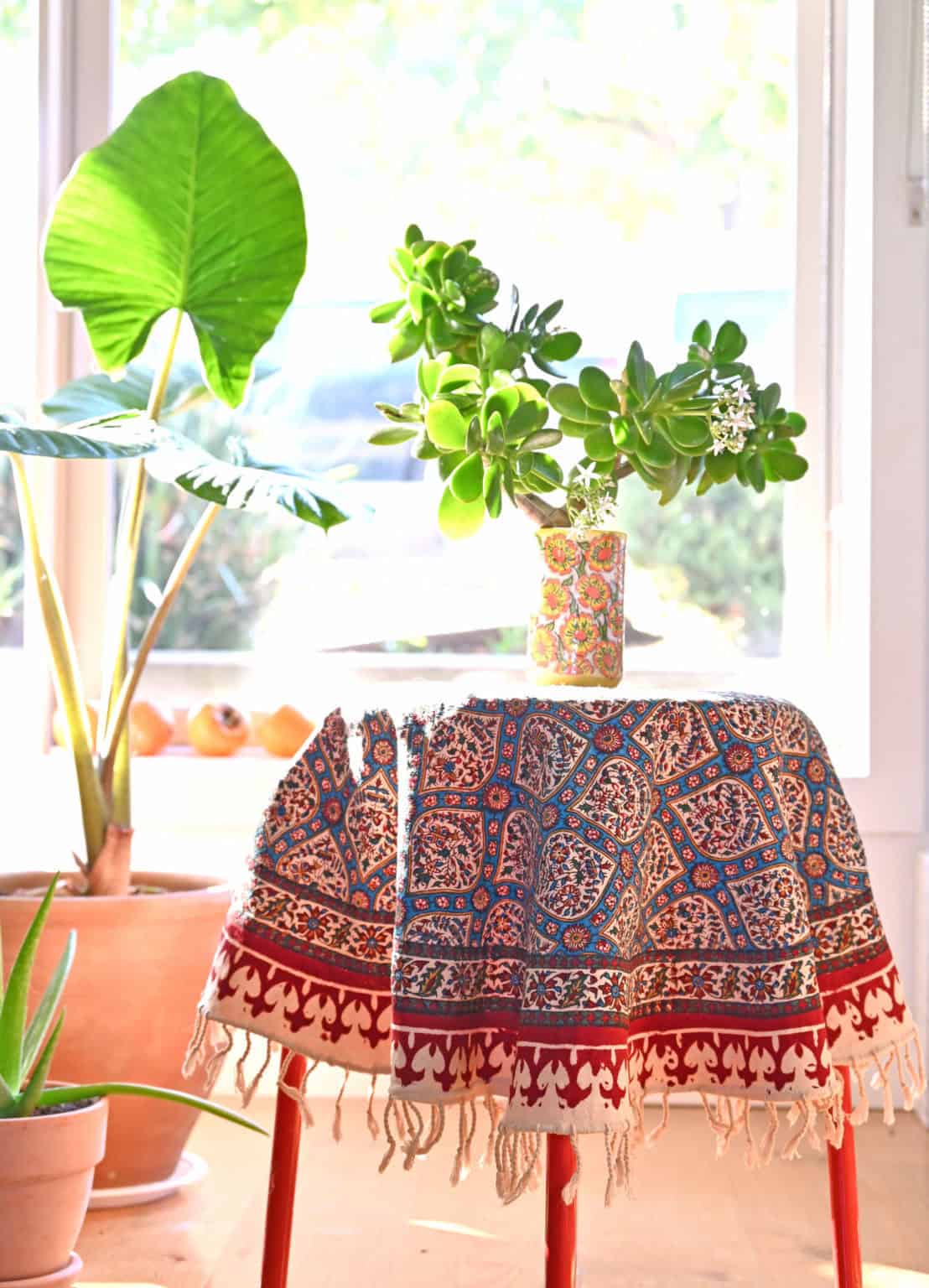 perfect round block-print tablecloth (Ghalamkar)